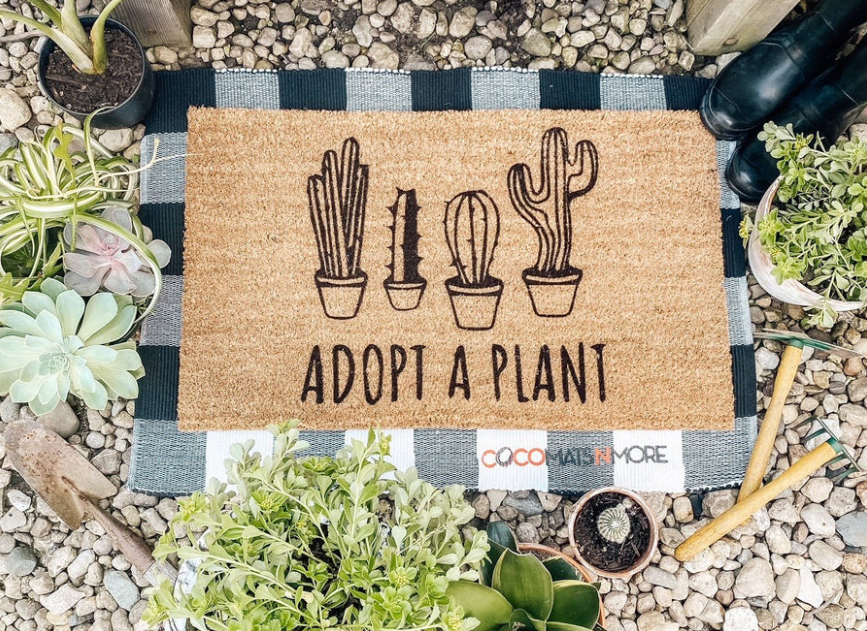 Embrace the Greenery with the "Adopt A Plant" Coco Mat A MustHave fo