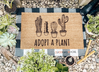 Embrace the Greenery with the "Adopt A Plant" Coco Mat: A Must-Have for Plant Lovers!