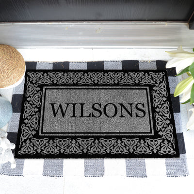 Decor Loop Blooming Hearts Border Personalized Doormats