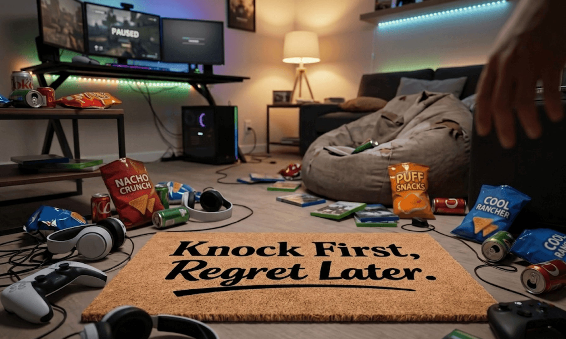 Knock F Rst Knock First Regret Later Coir Mat | Funny Sarcastic Welcome Mat – Coco ...