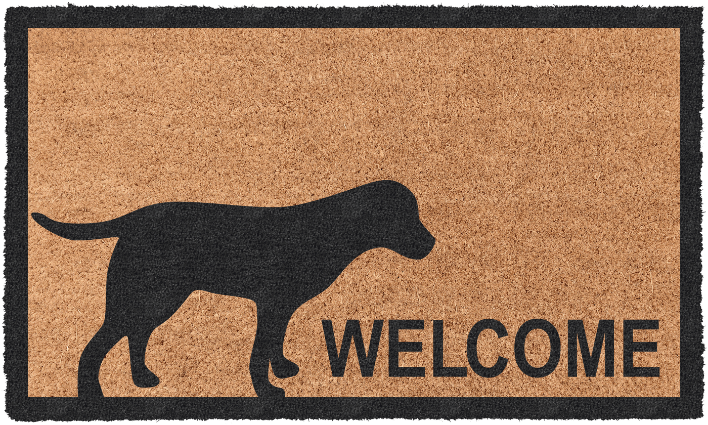 Labrador Welcome Vinyl Coir Doormat Coco Mats N More