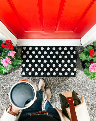 Polka Dots Handwoven Coco Doormat | Coco Mats N More