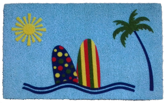 The Sunny Beach Flocked Vinyl Coir Doormat