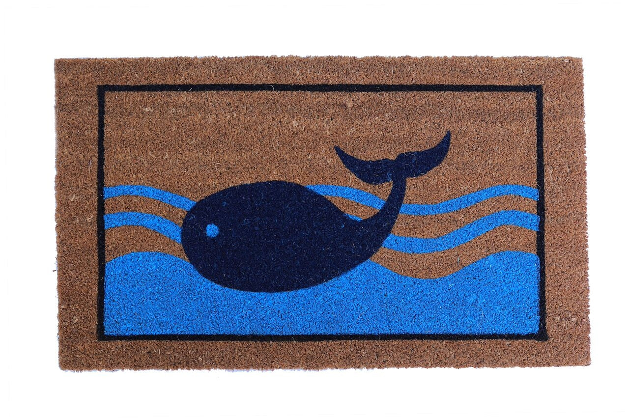 Whale Vinyl Coir Doormat