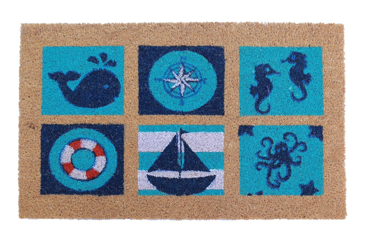 Sea Life Vinyl Coir Doormat
