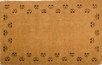 Sprinkled Hearts Brown Handwoven Coco Doormat