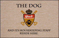 FUNNY 'DOG & HOUSEKEEPING CREST' DOORMAT