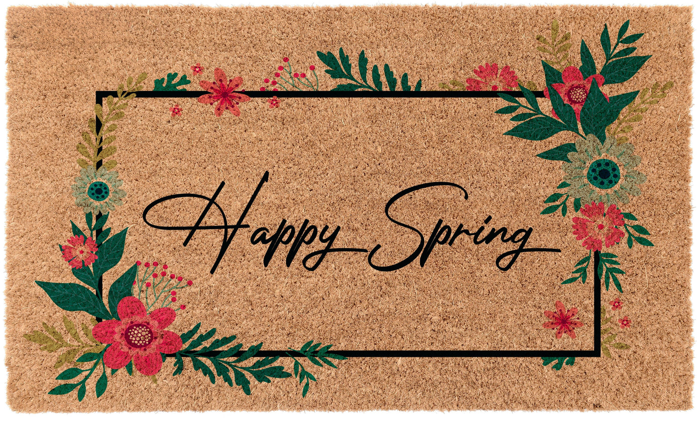 Happy Spring Bordered | Coco Mats N More