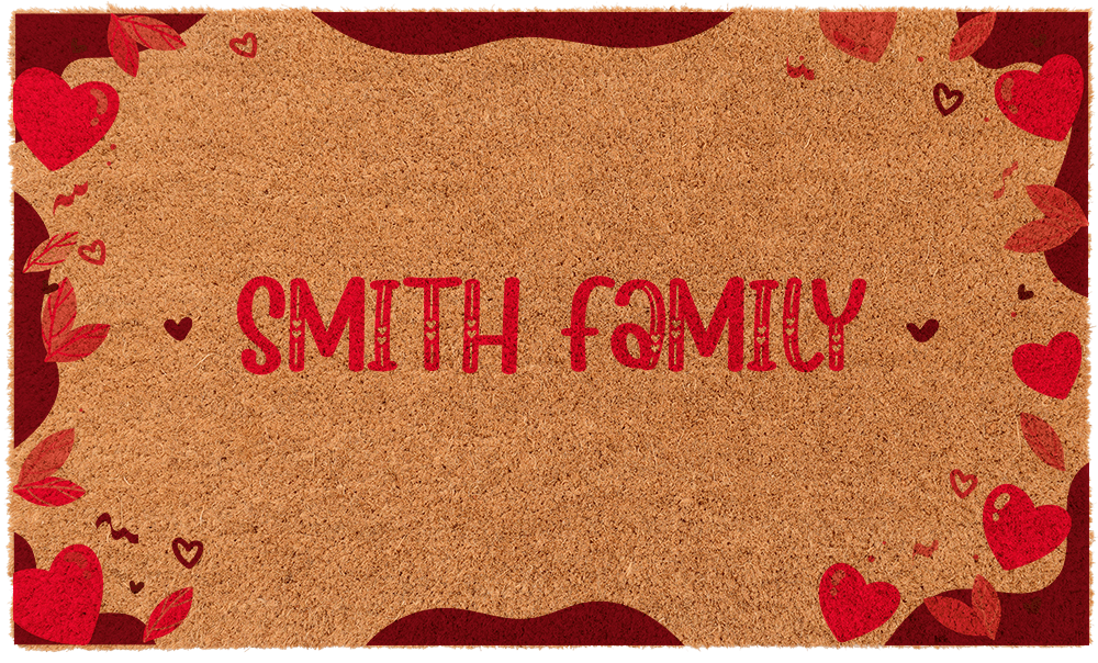 Heart Bordered Personalized | Coco Mats N More