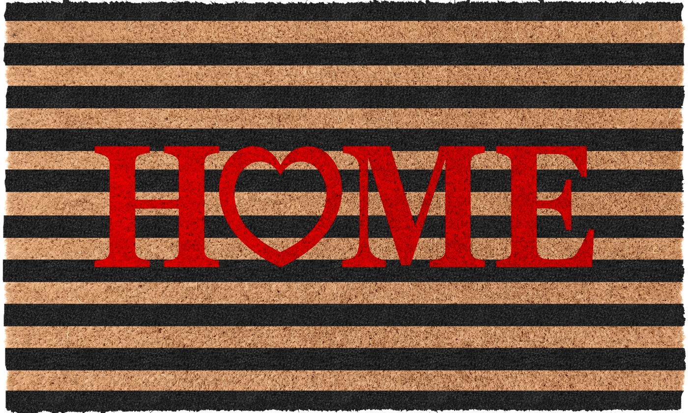 Home Heart Stripe | Coco Mats N More