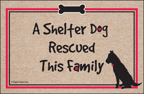 Shelter Dog Rescued Family Olefin Doormat