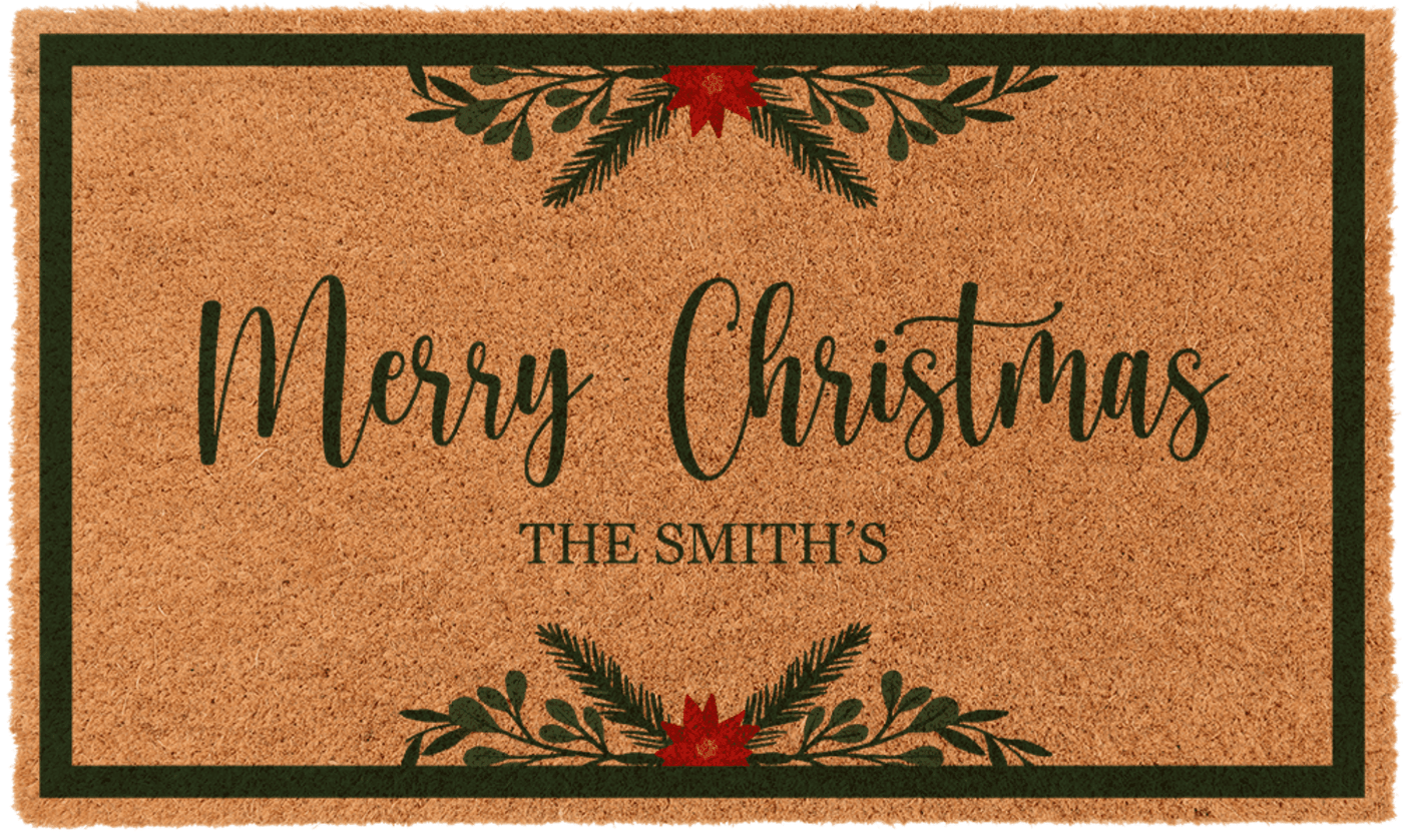 Personalized Bordered Christmas Doormat | Coco Mats N More