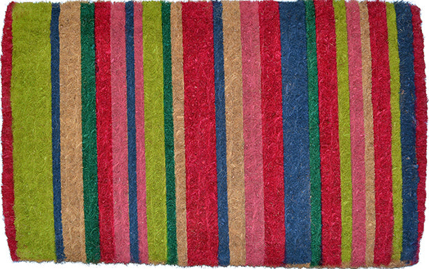 Multi-Color Stripes Handwoven Coco Doormat