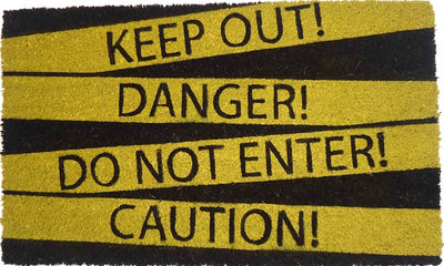 Danger Do Not Enter Vinyl Coir Doormat