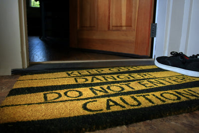 Danger Do Not Enter Vinyl Coir Doormat