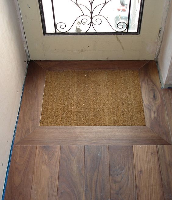 Food52 Plaid Coir Doormat, Natural Coconut Fibers, PVC Backing on
