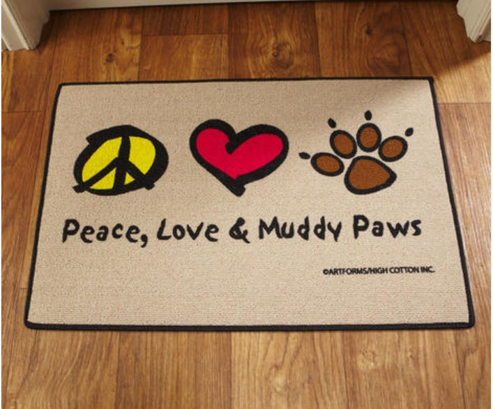 Peace, Love & Muddy Paws - Doormat