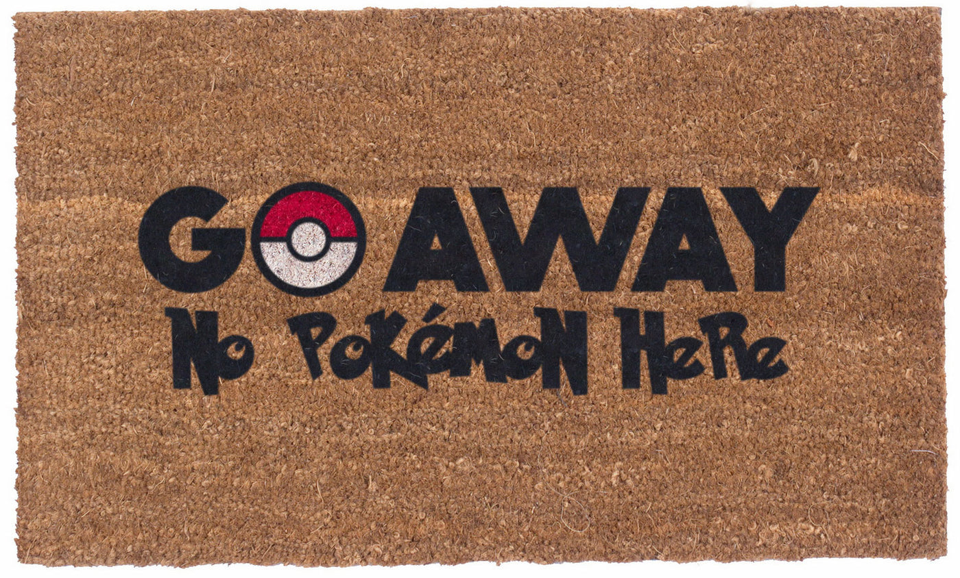 Colored Pokemon Go Away Vinyl Coir Doormat
