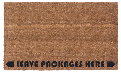 Leave Packages Here Vinyl Coir Doormat