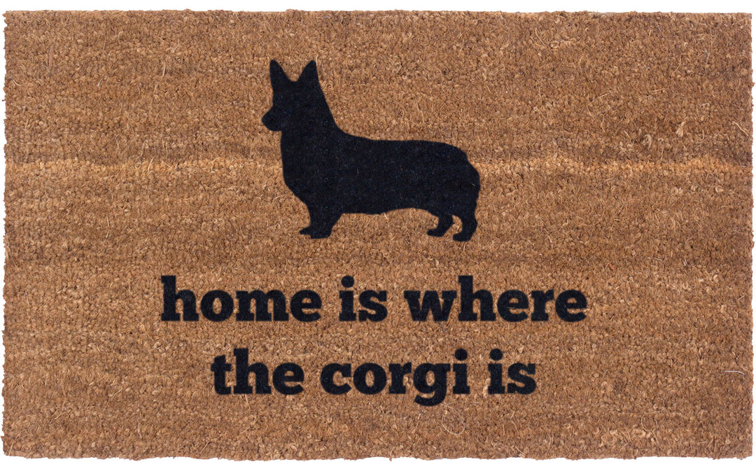 Vinyl Back Doormat | Corgi Home | Coir Doormat | Funny Doormat